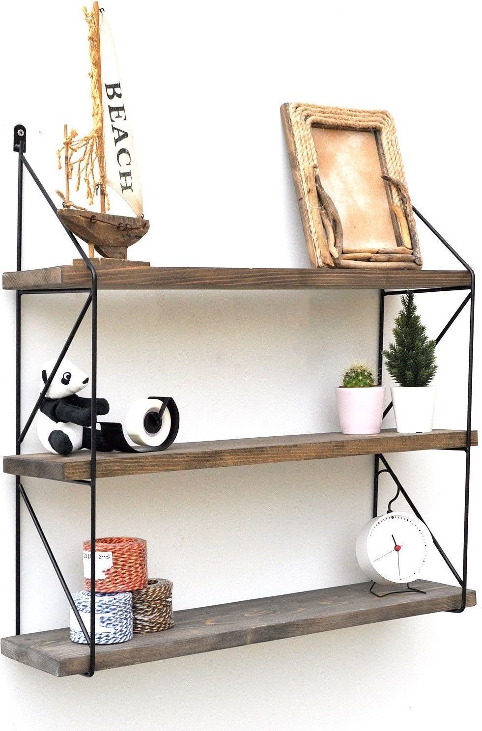 Walter seinähylly 40 - pähkinä/musta Walter seinähylly 40 - pähkinä/musta