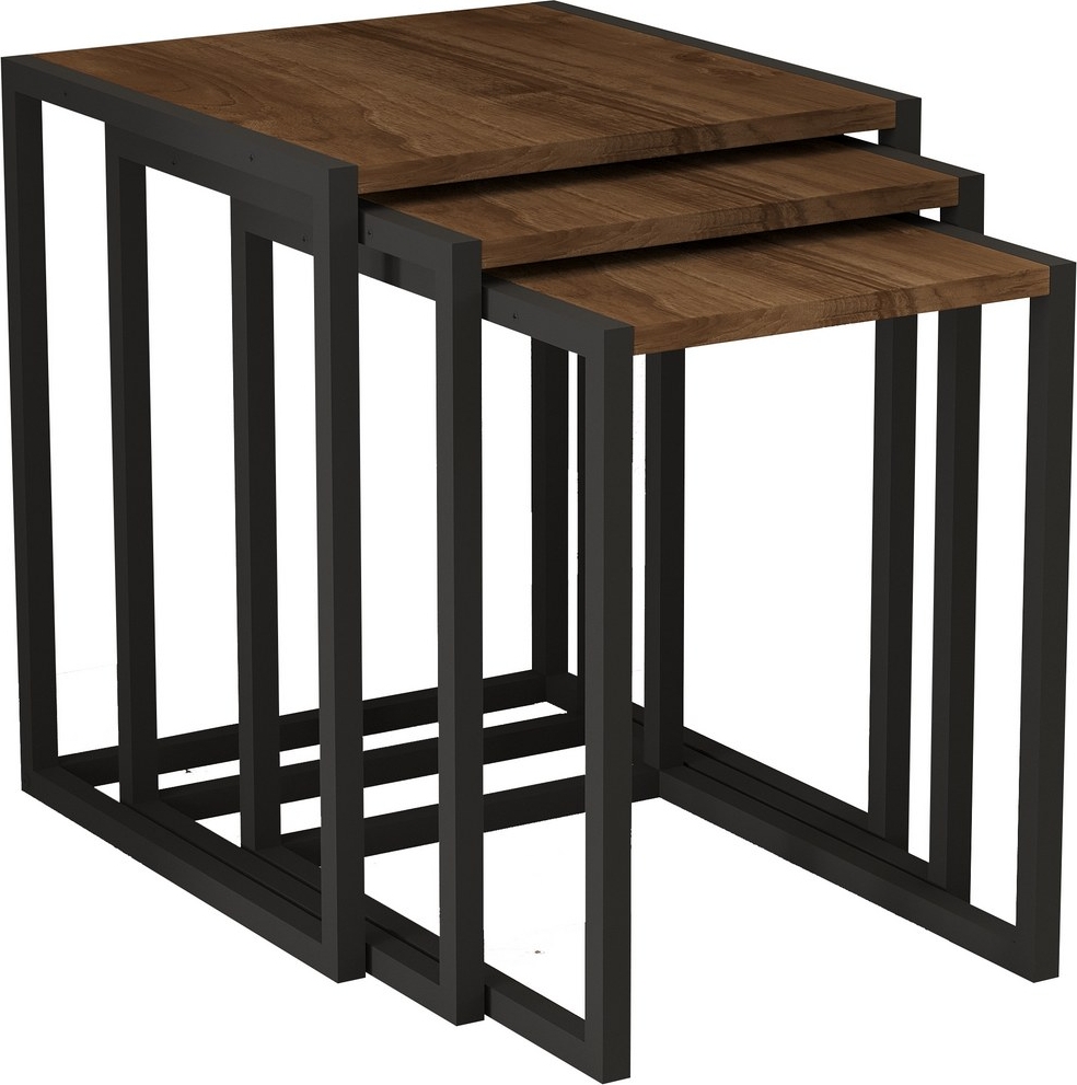 Tali-pöytä 34/39/44 x 45 cm - Musta/pähkinä Tali-pöytä 34/39/44 x 45 cm - Musta/pähkinä