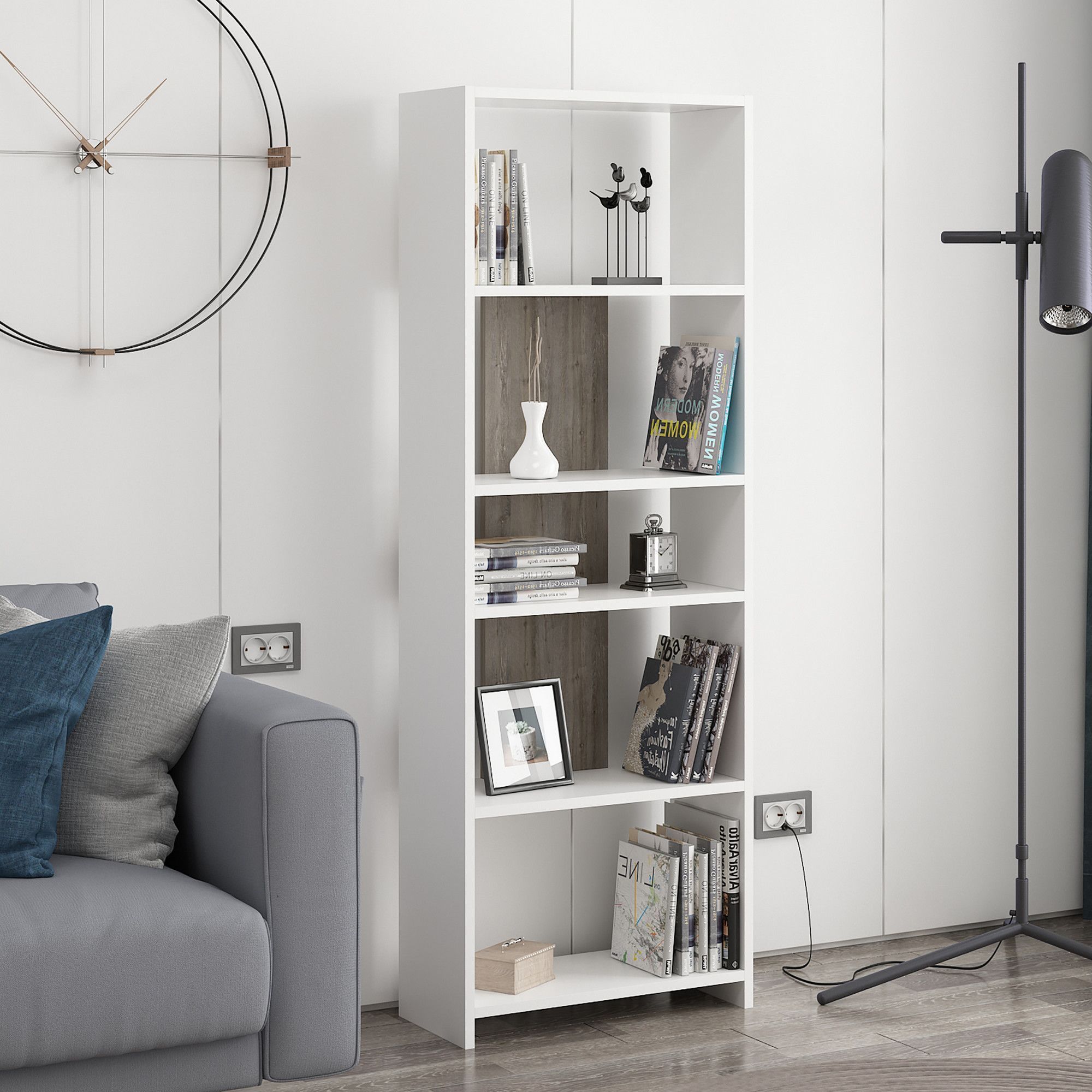 Dio kirjahylly - valkoinen/wenge Dio kirjahylly - valkoinen/wenge