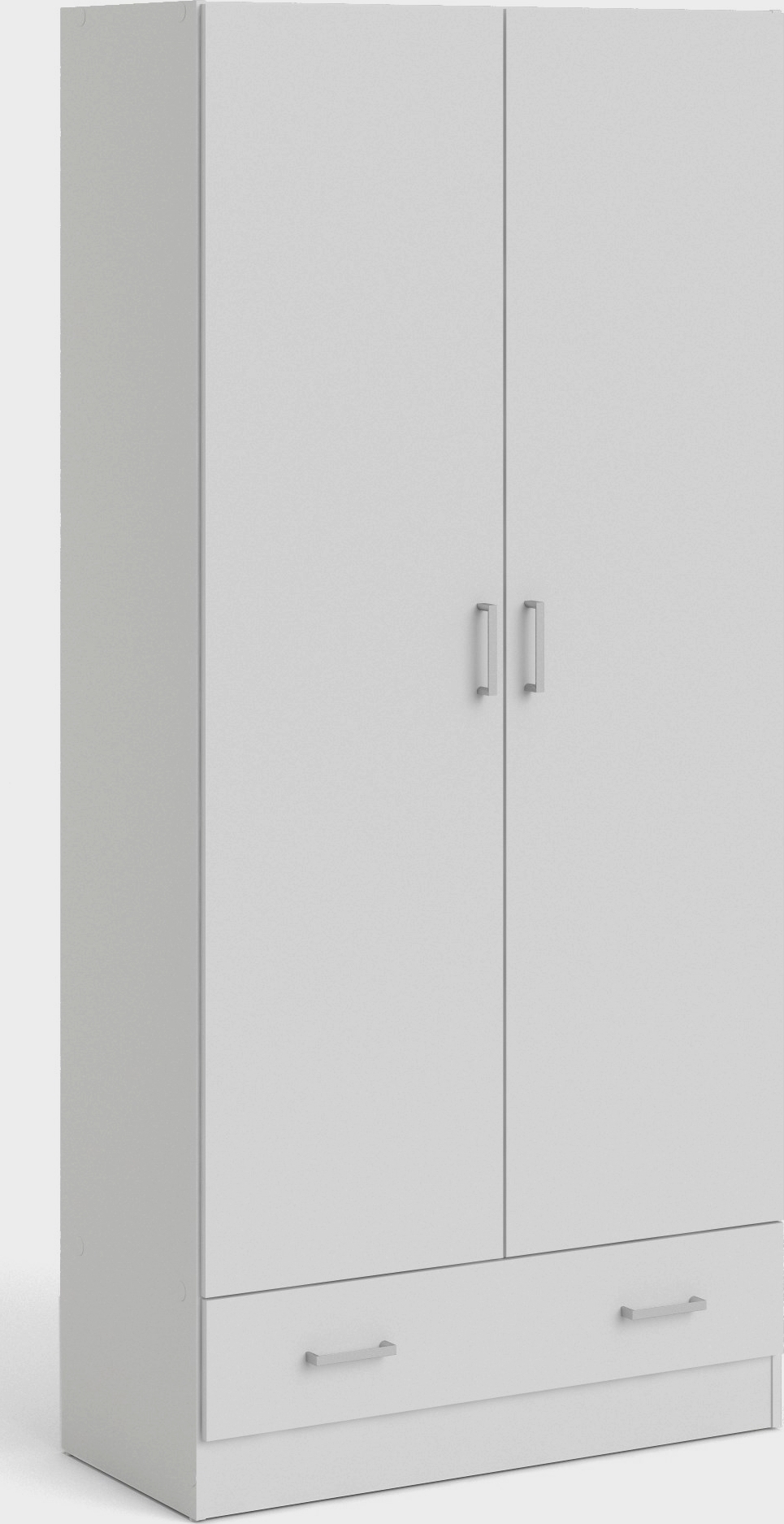 Valkoinen vaatekaappi, leveys 80 cm ja korkeus 170,5 cm Valkoinen vaatekaappi, leveys 80 cm ja korkeus 170,5 cm