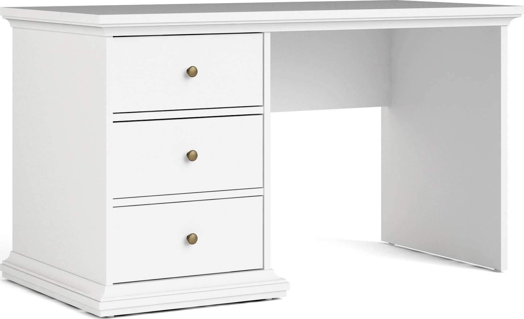 Paris-työpöytä valkoinen klassinen tyyli - 130 cm leveä Paris-työpöytä valkoinen klassinen tyyli - 130 cm leveä