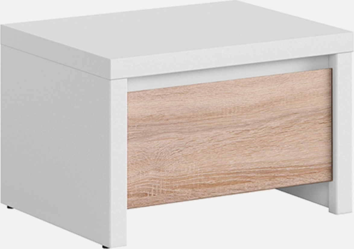 Kaspian yöpöytä - Valkoinen/tammi Kaspian yöpöytä - Valkoinen/tammi