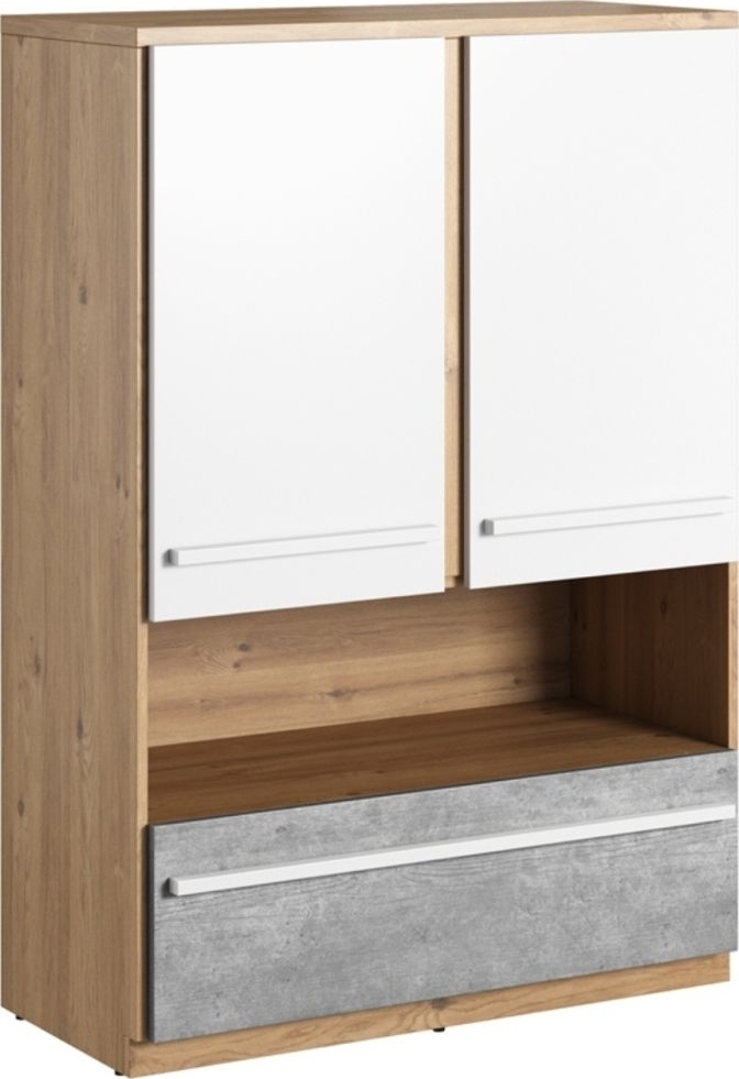 Plano-kaappi - Nash tammi/valkoinen/harmaa Plano-kaappi - Nash tammi/valkoinen/harmaa