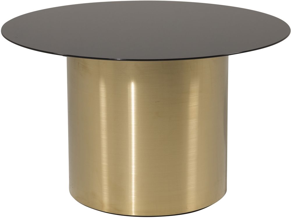 Alby sohvapöytä Ø75 cm - Musta lasi/messinki Alby sohvapöytä Ø75 cm - Musta lasi/messinki