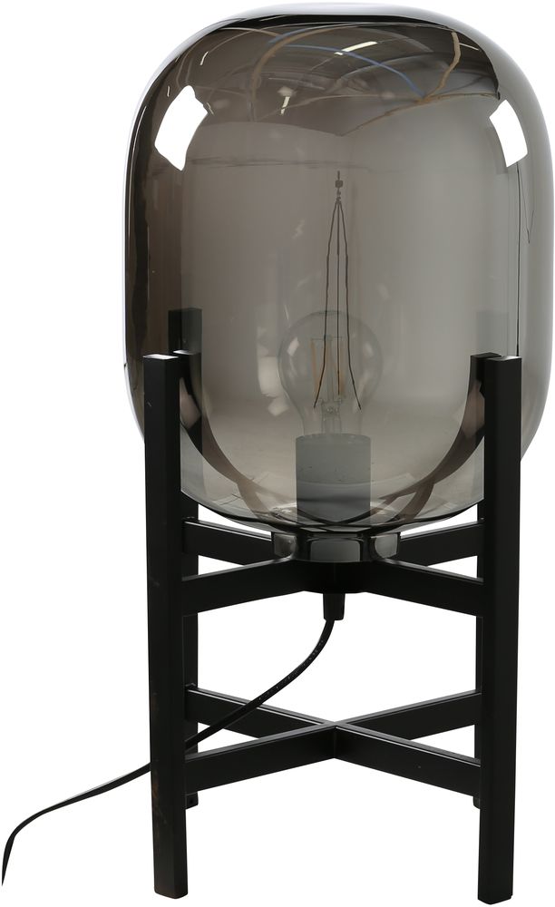 Marbystrand p�yt�valaisin - Musta/lasi