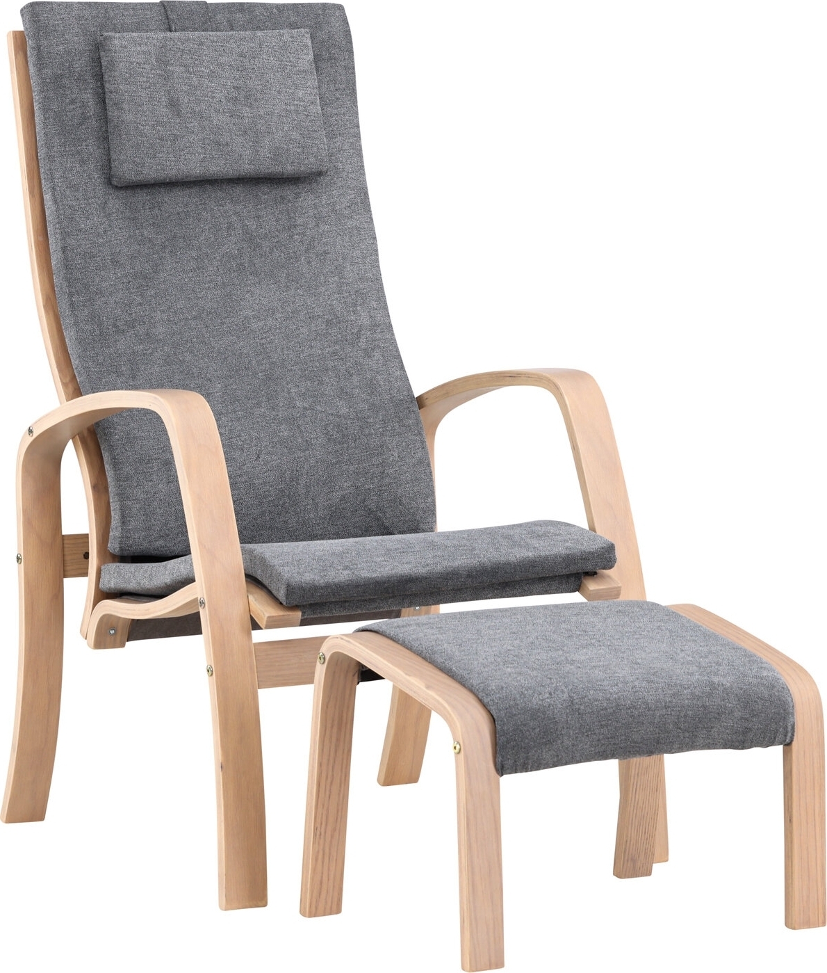 Grötö lepotuoli - Tummanharmaa/valkittu Grötö lepotuoli - Tummanharmaa/valkittu