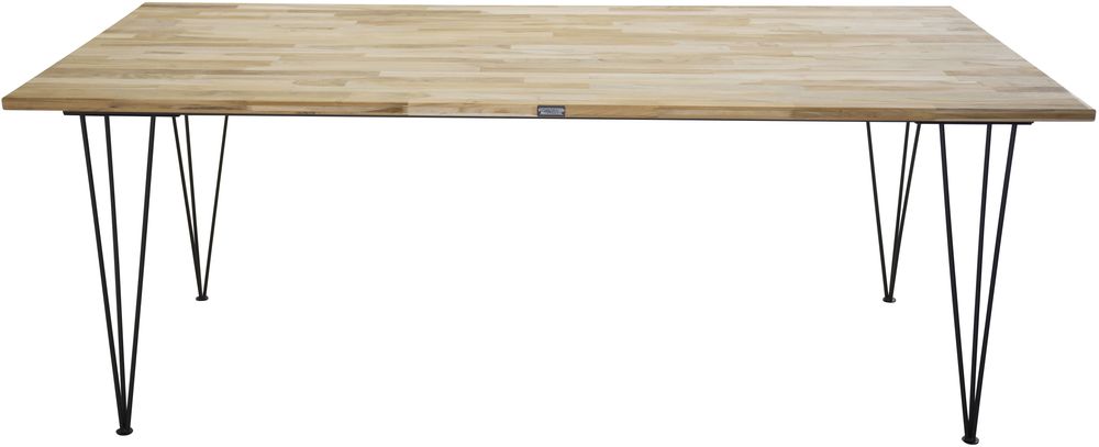 Ruokap�yt� Annelie 200 cm - Musta / Luonnonpuu