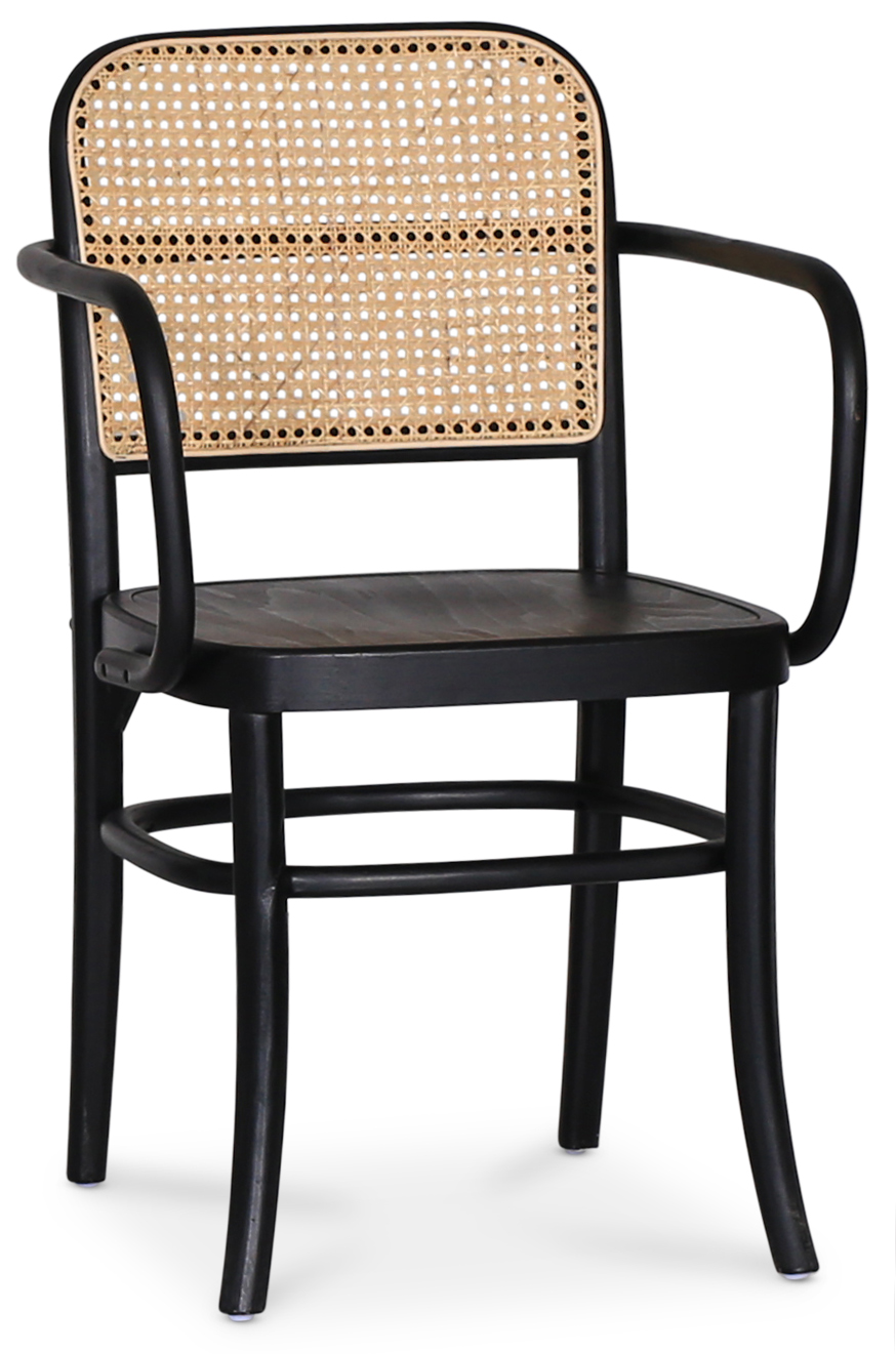 Nemis runkotuoli taivutettu puu - musta/rottinki + Huonekalujen puhdistus