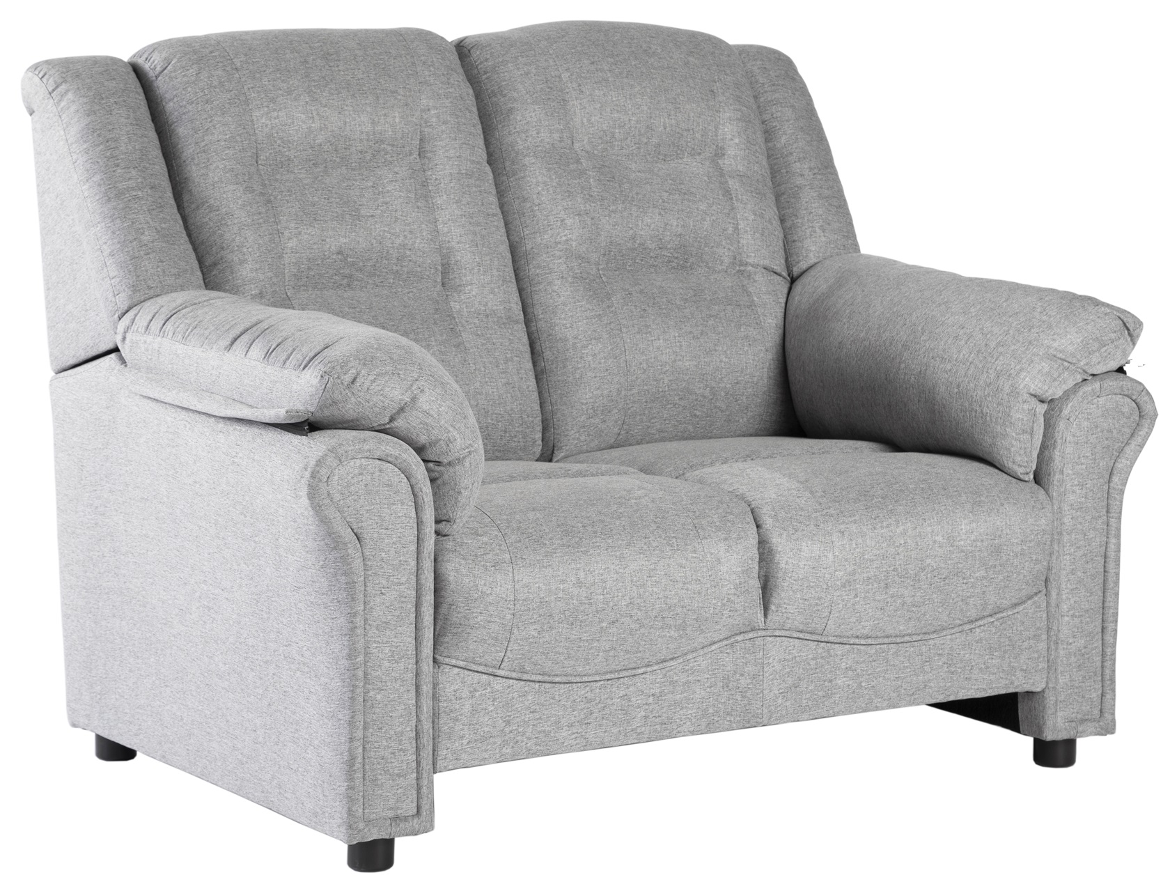 Vera 2-istuttava sohva harmaata kangasta + Huonekalujen jalat