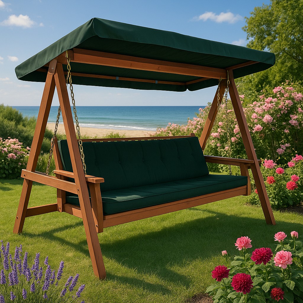 Puinen riippumatto, jossa on taitettava selkänoja Puinen riippumatto, jossa on taitettava selkänoja