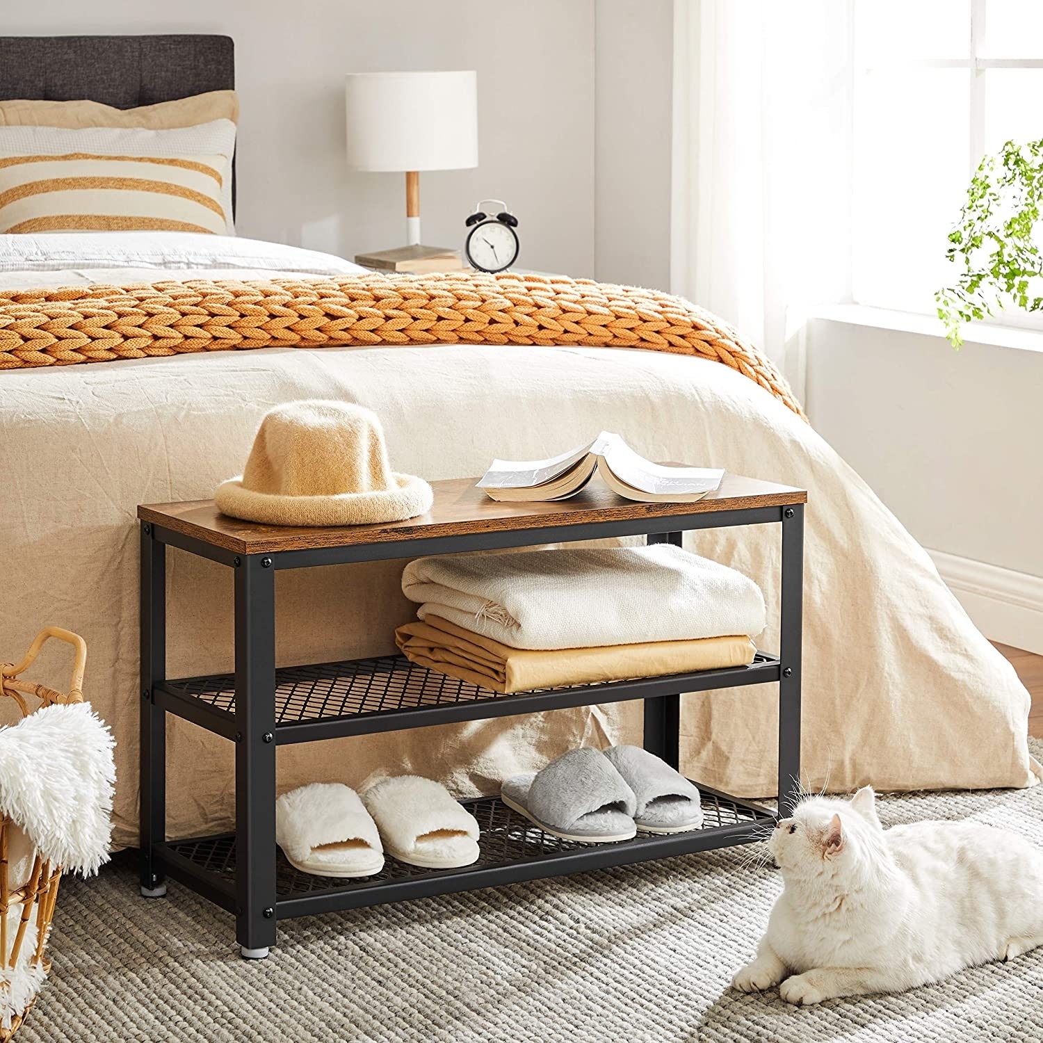 Lasse kenk�hylly 73 cm - Ruskea/musta