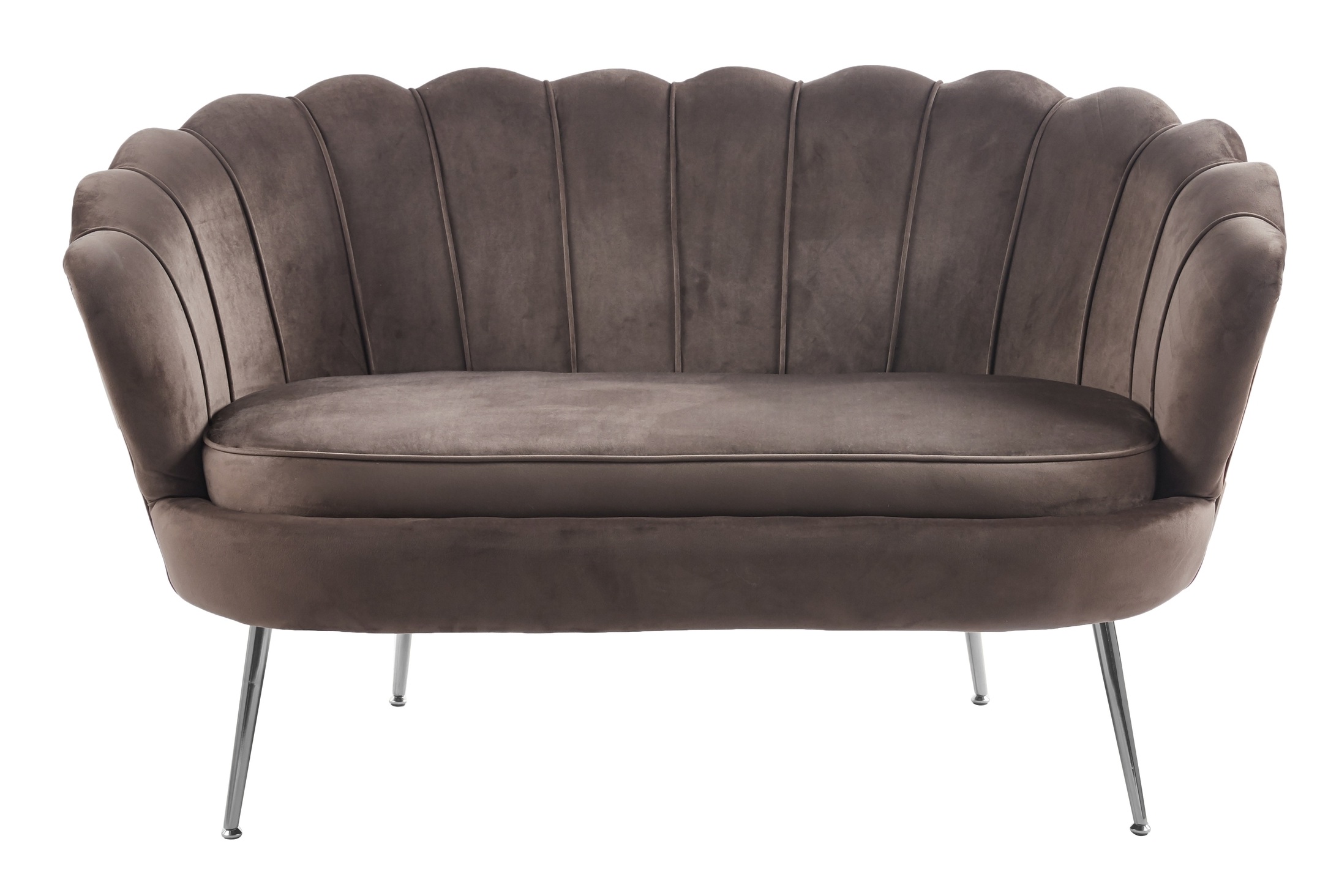 Kingsley 2-istuttava sohva ruskea sametti kromijalat