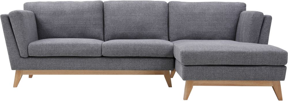 Sohva divaanilla, harmaa kangas - 260 cm leve� + Huonekalujen tekstiilien hoito