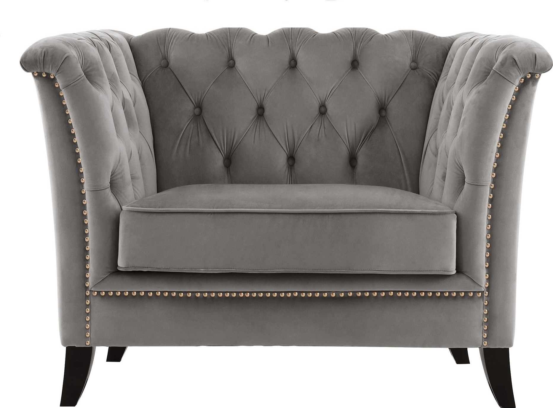 Nojatuoli chesterfield harmaa - Henry + Huonekalujen tekstiilien puhdistus