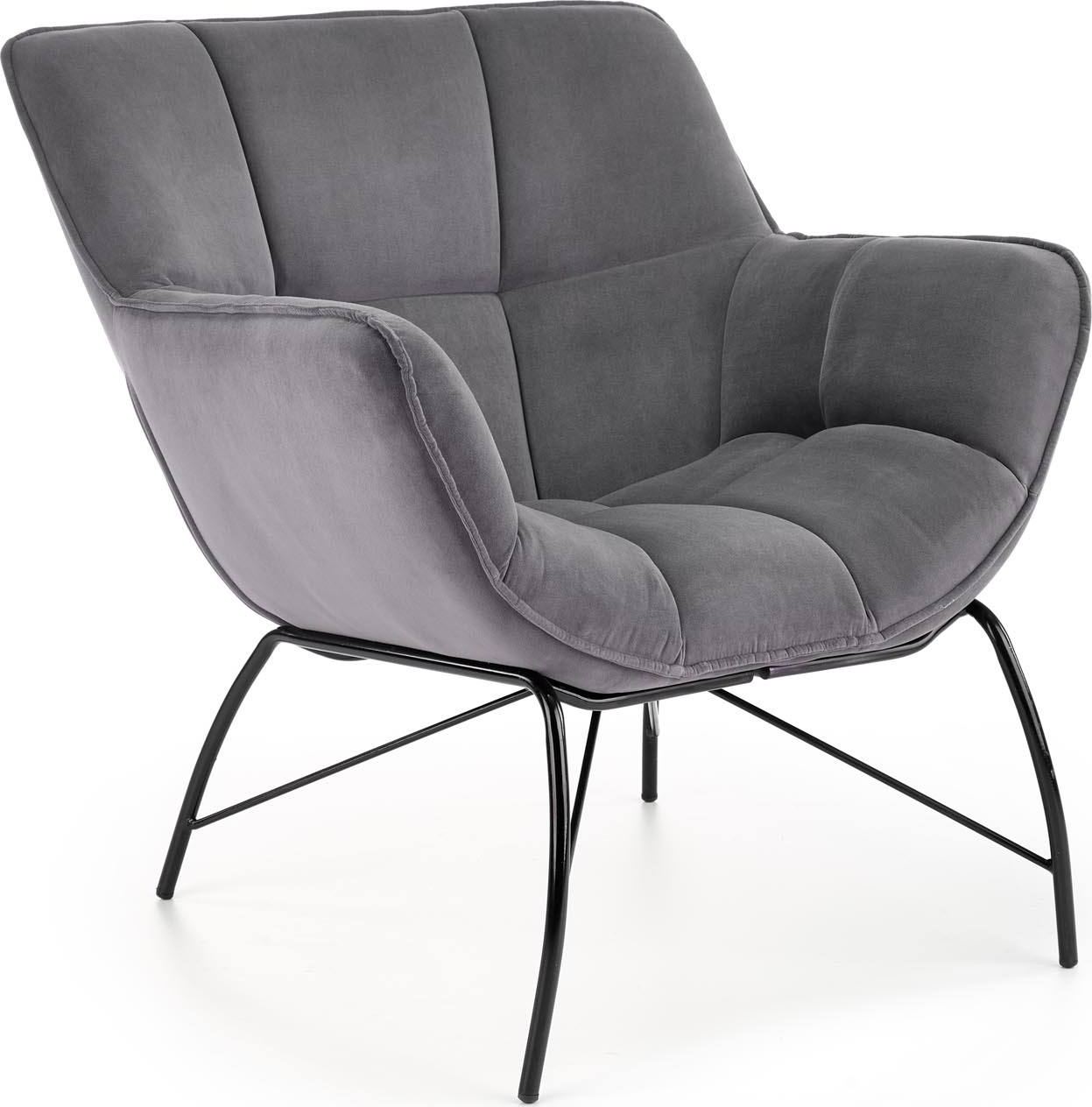 Hagman nojatuoli - harmaa + Huonekalujen jalat