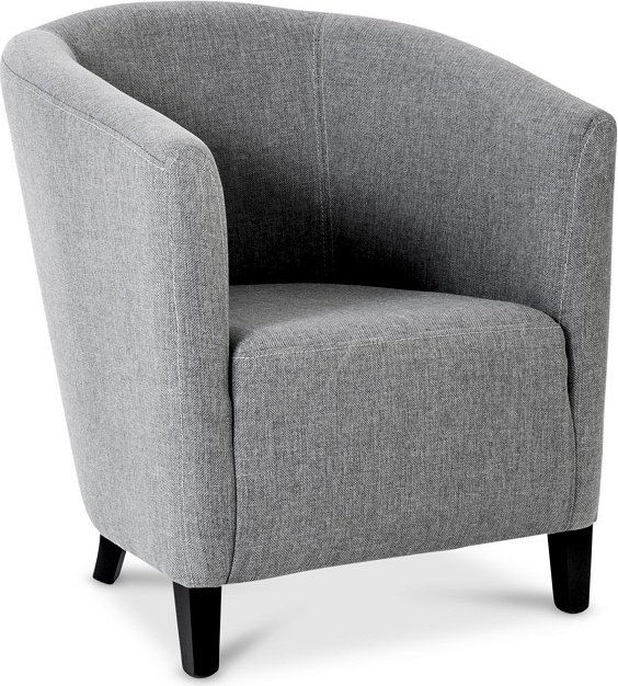 Tubo-klubinojatuoli - Harmaa (Kangas) / Mustat jalat