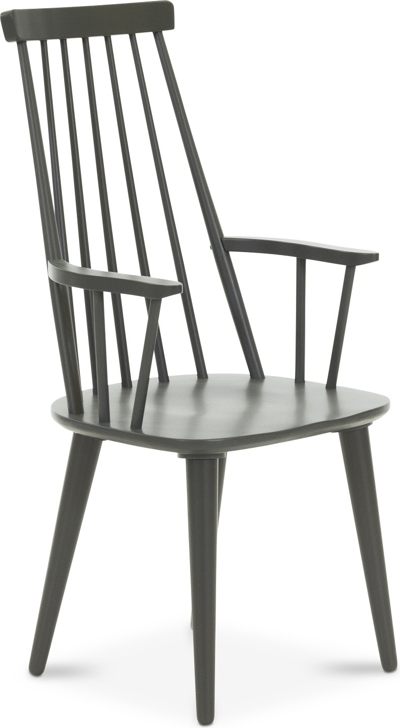 Dalslandin harmaa sokeriruoko-tuoli k�sinojilla ja korkealla selk�nojalla