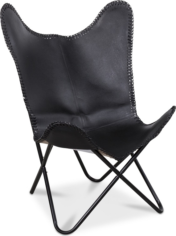 Lepakkotuoli Baltimore - Aitoa mustaa nahkaa