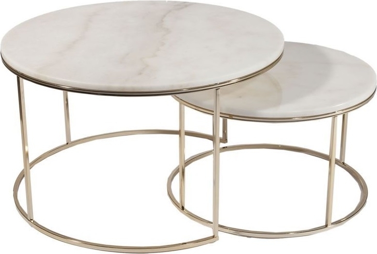 Pinottava Monaco-pöytä - Messinki/vaalea marmori Pinottava Monaco-pöytä - Messinki/vaalea marmori