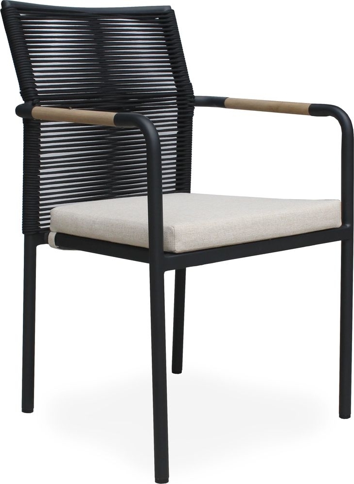 Ulkotuoli musta pinottavalla tyynyll� - Skan�r