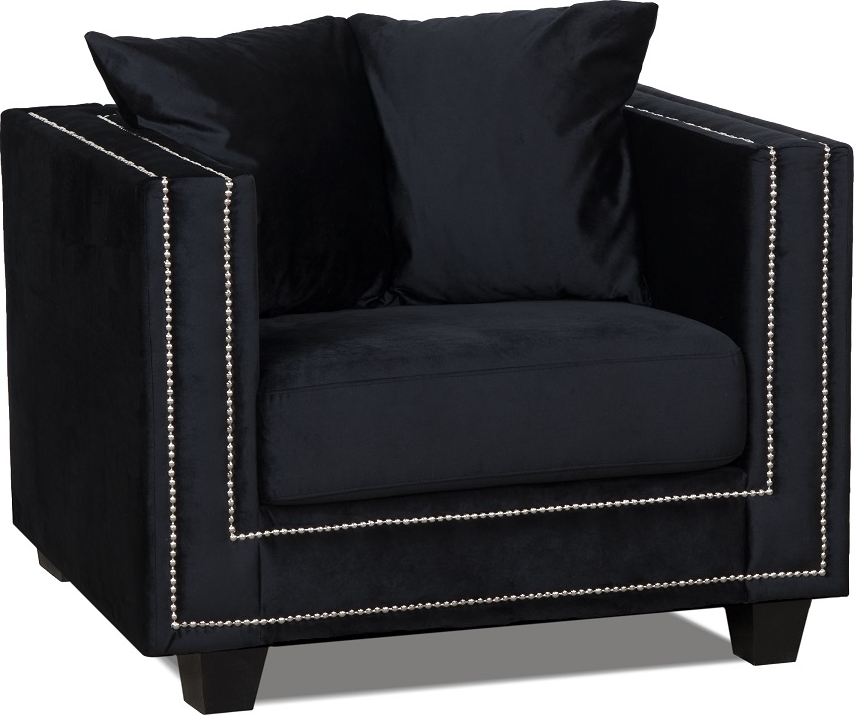 Temppelin nojatuoli niiteill� - Musta sametti