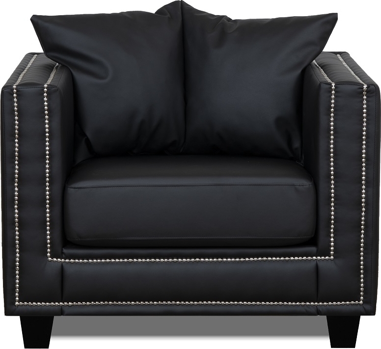 Temple-nojatuoli niiteillä - musta PU Temple-nojatuoli niiteillä - musta PU