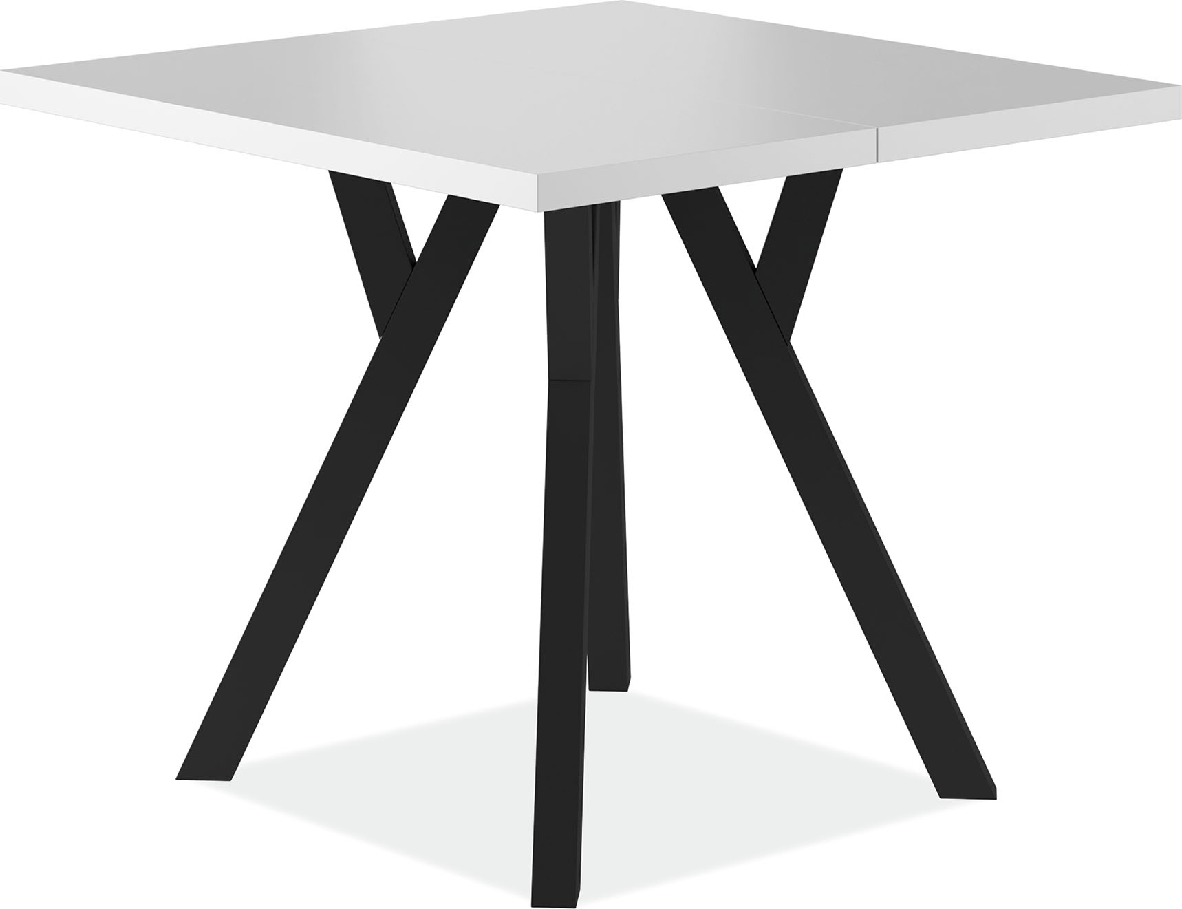 Merlin jatkettava neliönmuotoinen ruokapöytä 90x90-240 cm - Valkoinen/musta Merlin jatkettava neliönmuotoinen ruokapöytä 90x90-240 cm - Valkoinen/musta