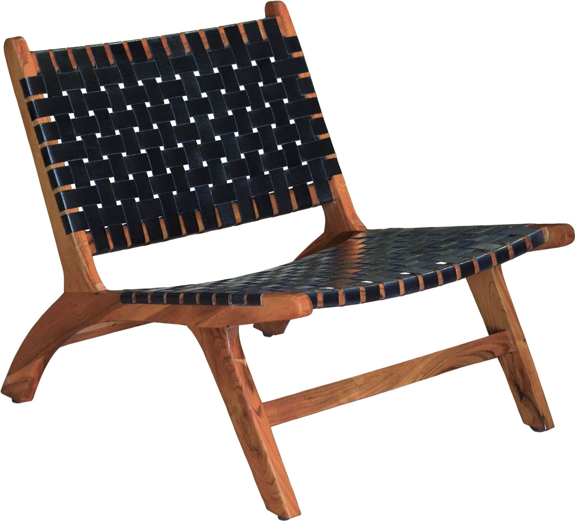 Porto Bello -nojatuoli tiikki / musta aniliininahka Porto Bello -nojatuoli tiikki / musta aniliininahka