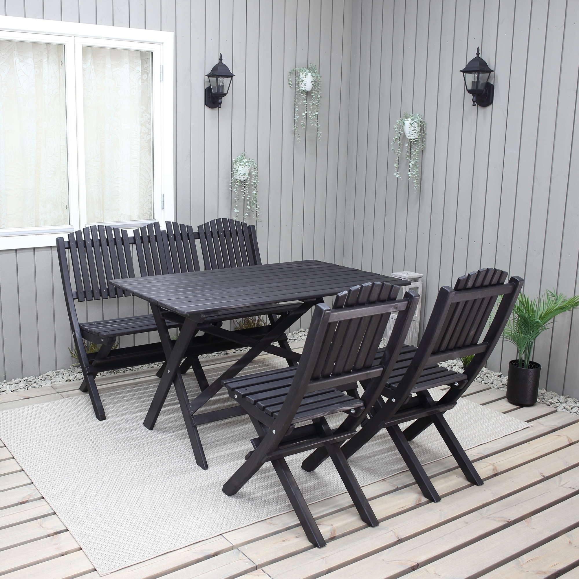 Haväng ruokailuryhmä (sohva 2 tuolia ja pöytä) - Musta Haväng ruokailuryhmä (sohva 2 tuolia ja pöytä) - Musta