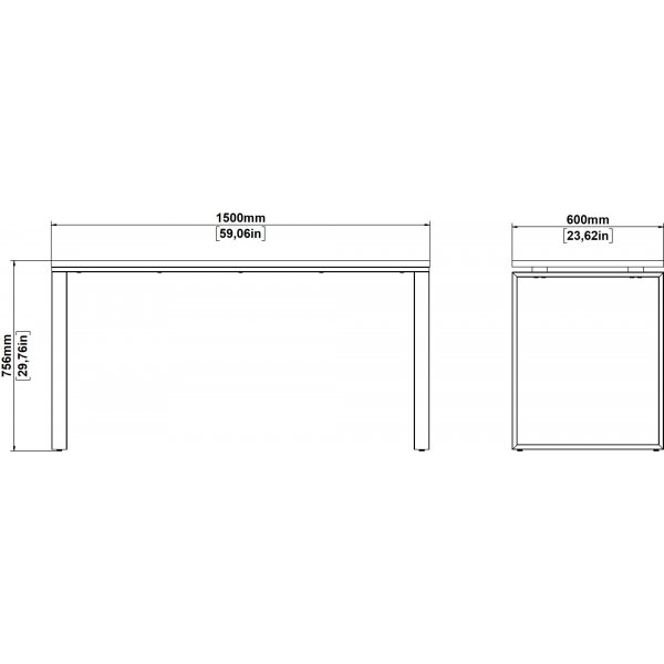 Kylttipöytä 150 cm - Valkoinen/hikkori Kylttipöytä 150 cm - Valkoinen/hikkori