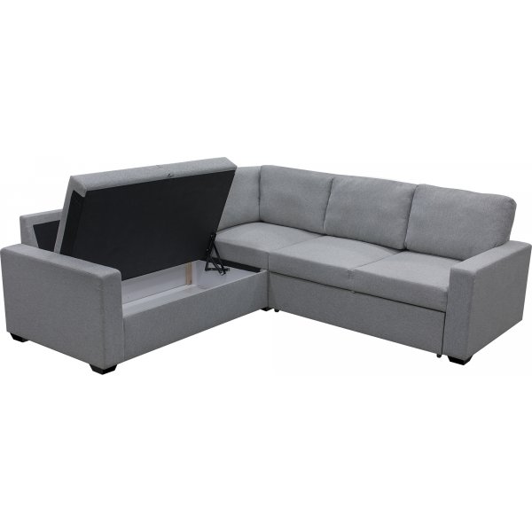 Belissa vuodesohva kulmasohva, eteenpin levitettv - Harmaa (kangas) + Huonekalujen tekstiilien puhdistus