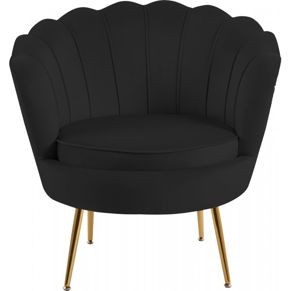 Kingsley-nojatuoli musta samettinen kultaiset jalat Kingsley-nojatuoli musta samettinen kultaiset jalat