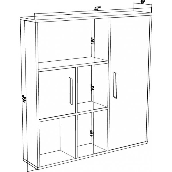 Ridge kirjahylly - valkoinen/antrasiitti