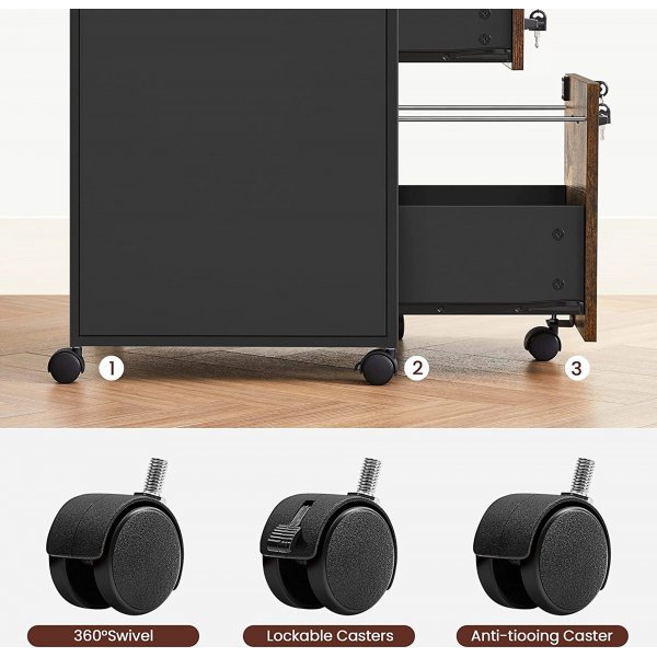 Astra-arkistokaappi 44 x 42 x 69 cm - Ruskea/musta Astra-arkistokaappi 44 x 42 x 69 cm - Ruskea/musta