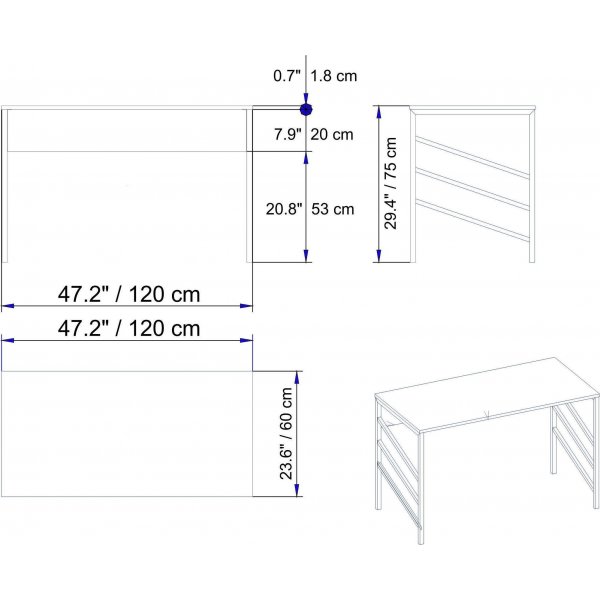 Tonnikala kirjoituspyt 120x60 cm - Kulta/valkoinen