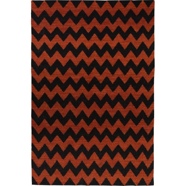 Kilim matto Fresno - Musta - Rust-XX cm