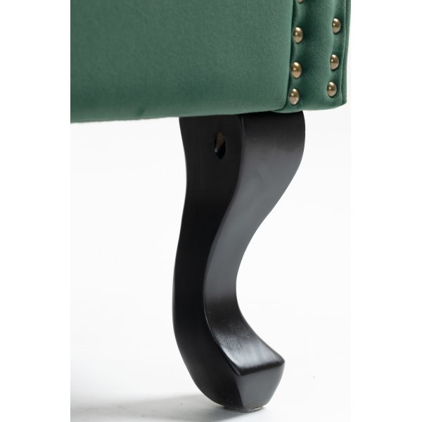 Korvaläppänojatuoli vihreää samettia Korvaläppänojatuoli vihreää samettia