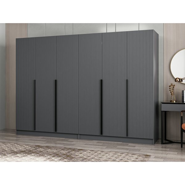 Cikani vaatekaappi 270x52x210 cm, variantti B - Antrasiitti Cikani vaatekaappi 270x52x210 cm, variantti B - Antrasiitti