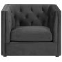 Chesterfield Milano -nojatuoli harmaalla samettilla