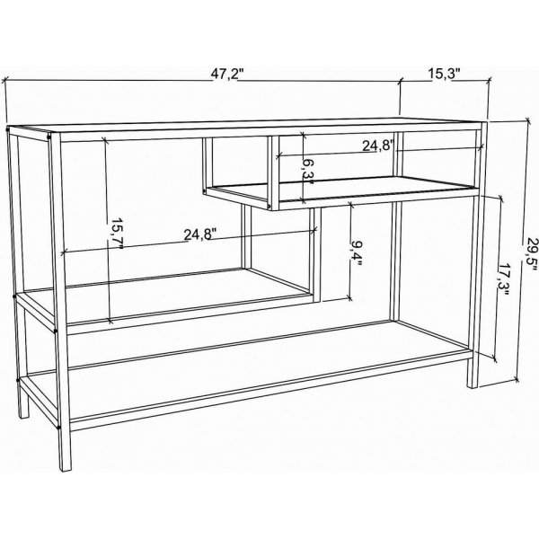 Robbins mediapenkki hyllyillä - Kulta/valkoinen Robbins mediapenkki hyllyillä - Kulta/valkoinen