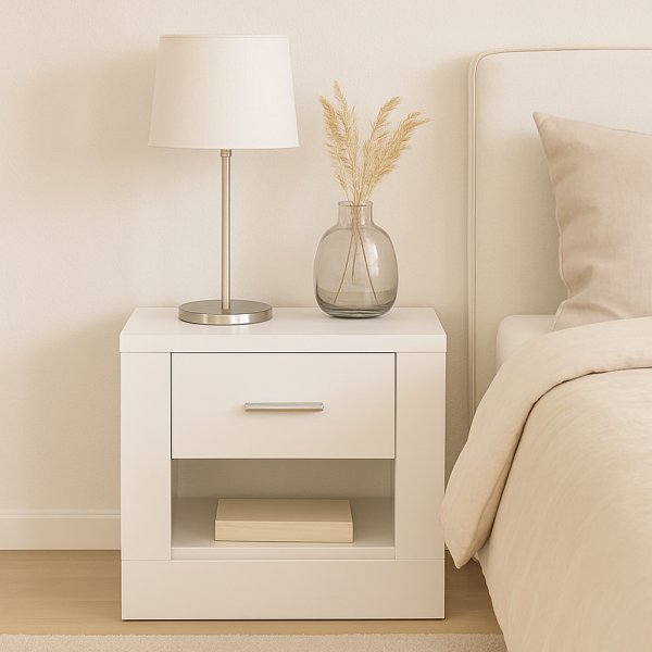 Mervyn yöpöytä - Valkoinen Mervyn yöpöytä - Valkoinen