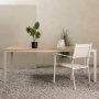 Ruokailuryhm; 6 tuolia ja ruokapyt 205 x 90 cm beige - Copacabana