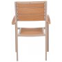 Ulkoruokailuryhm: 6 tuolia ja pyt 205 x 90 cm beige/tammi - Las Vegas
