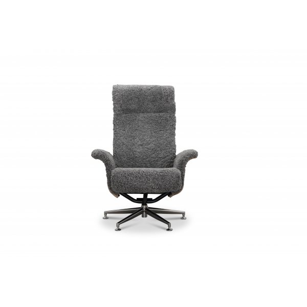 Nojatuoli jalkarahilla aitoa lampaannahkaa tammea/grafiitinharmaata - Ulla + Huonekalujen tekstiilien puhdistus Nojatuoli jalkarahilla aitoa lampaannahkaa tammea/grafiitinharmaata - Ulla + Huonekalujen tekstiilien puhdistus