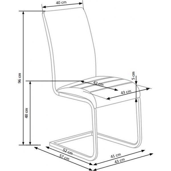 Amber-tuoli - Valkoinen (PU) / Kromi
