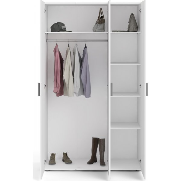 Pepe vaatekaappi 3 ovella - Valkoinen Pepe vaatekaappi 3 ovella - Valkoinen