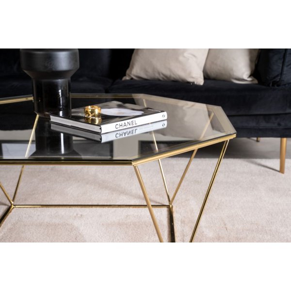 Klltorpet sohvapyt 100 cm - Messinki/lasi