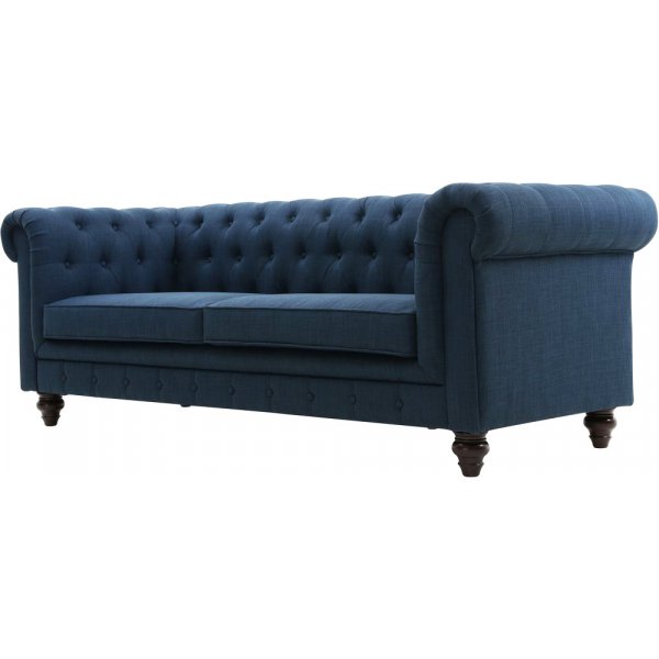Sohva 3-istuttava Chesterfield-sohva sininen - Herron + Huonekalujen tahranpoistoaine