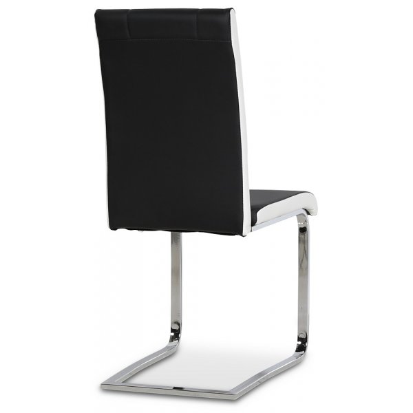 Denver-ruokatuoli - Musta/Valkoinen (PU-kromi) Denver-ruokatuoli - Musta/Valkoinen (PU-kromi)
