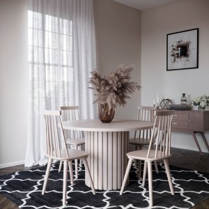 Ruokailuryhmä PiPi pyöreä ruokapöytä Ø150 cm sis. 4 Dalsland-ruokituolia - Whitewash Ruokailuryhmä PiPi pyöreä ruokapöytä Ø150 cm sis. 4 Dalsland-ruokituolia - Whitewash